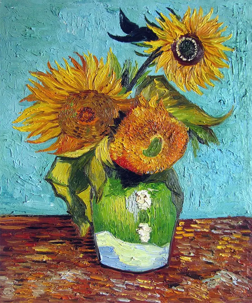 

Floral Oil Painting Sunflowers by Vincent Van Gogh Canvas Art Reproductions for Bathroom, Kitchen,Home Decoration Handpainted