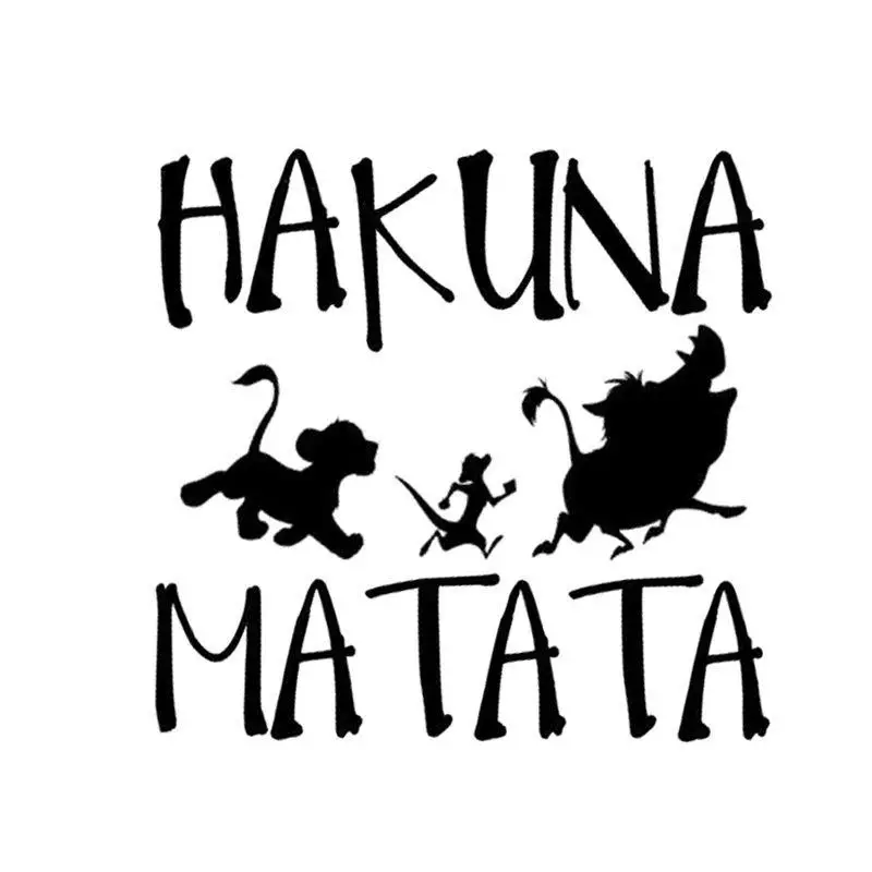 Funny Car Sticker HAKUNA MATATA Lion King Simba Vinyl Stickers Decal Motorcycle Body Sticker Decoration Car-Styling 13.8*13.3cm