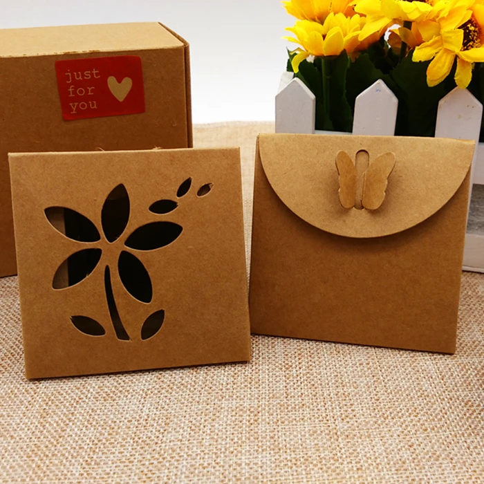 

8*7*6cm Kraft Paper Box With Flower Window Candy Box Handmade Soap Box 200pcs\lot Free shipping