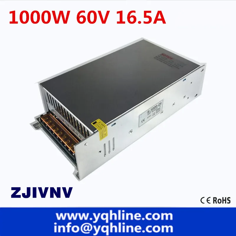 

NEW Single Output 1000W Switching Power Supply 60v 16.5A Transformer AC 110V or 220V TO DC SMPS for LED Light CNC Stepper