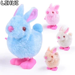 1Pcs Cute Plush Rabbit Wind Up Toy Random Color for Kids Baby Toys Cartoon Clockwork Jumping Walking Toy for Kids Children Gifts