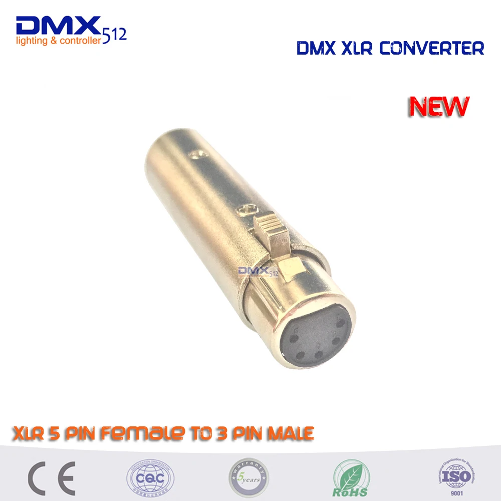 Imagem -02 - Envio Dhl Adaptador Dmx 10 Pin Macho para Pinos Fêmea Dmx Adaptador Conversor-plug Soquete de Barril de Iluminação