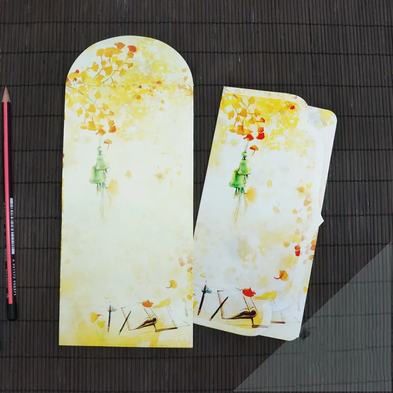 Vintage Landscape Envelope Postcards Chinese Style Greeting Card With Cover Paper Envelopes Stationery School Supply Gift Decors