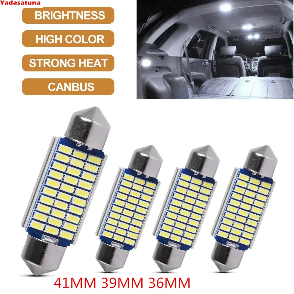 2Pcs Car LED Dome Lights Bulb,39mm Festoon 30-SMD 3014 Chips Canbus Error Free 569 578 211-2 212-2 6000K White No Polarity