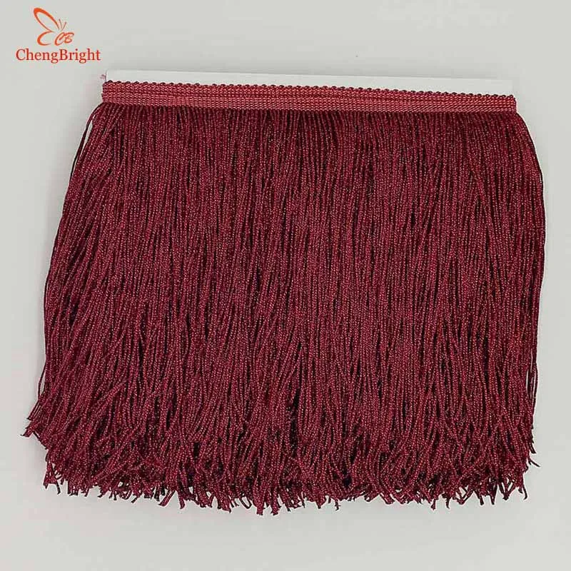 CHENGBRIGHT piękny 1 stoczni 20 cm szerokości koronki Fringe tapicerka Tassel Fringe przycinanie dla Latin sukienka etap ubrania akcesoria Tassel