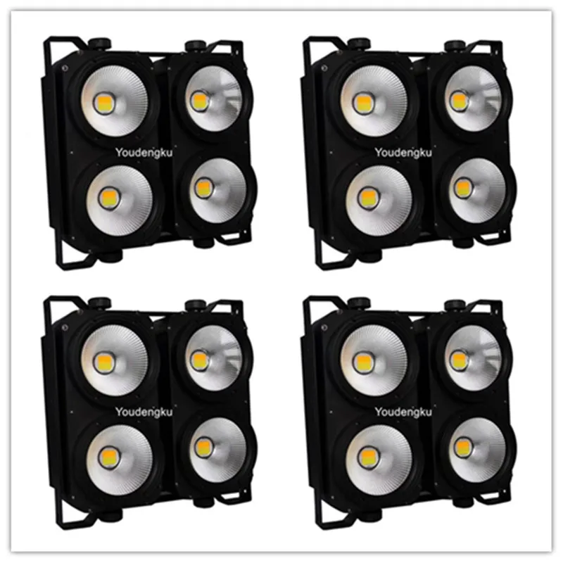 4 pieces LED 4 eye matrix Dmx Blinder audience lighting 4x100w warm cool white 2in1 led stage blinder beam light