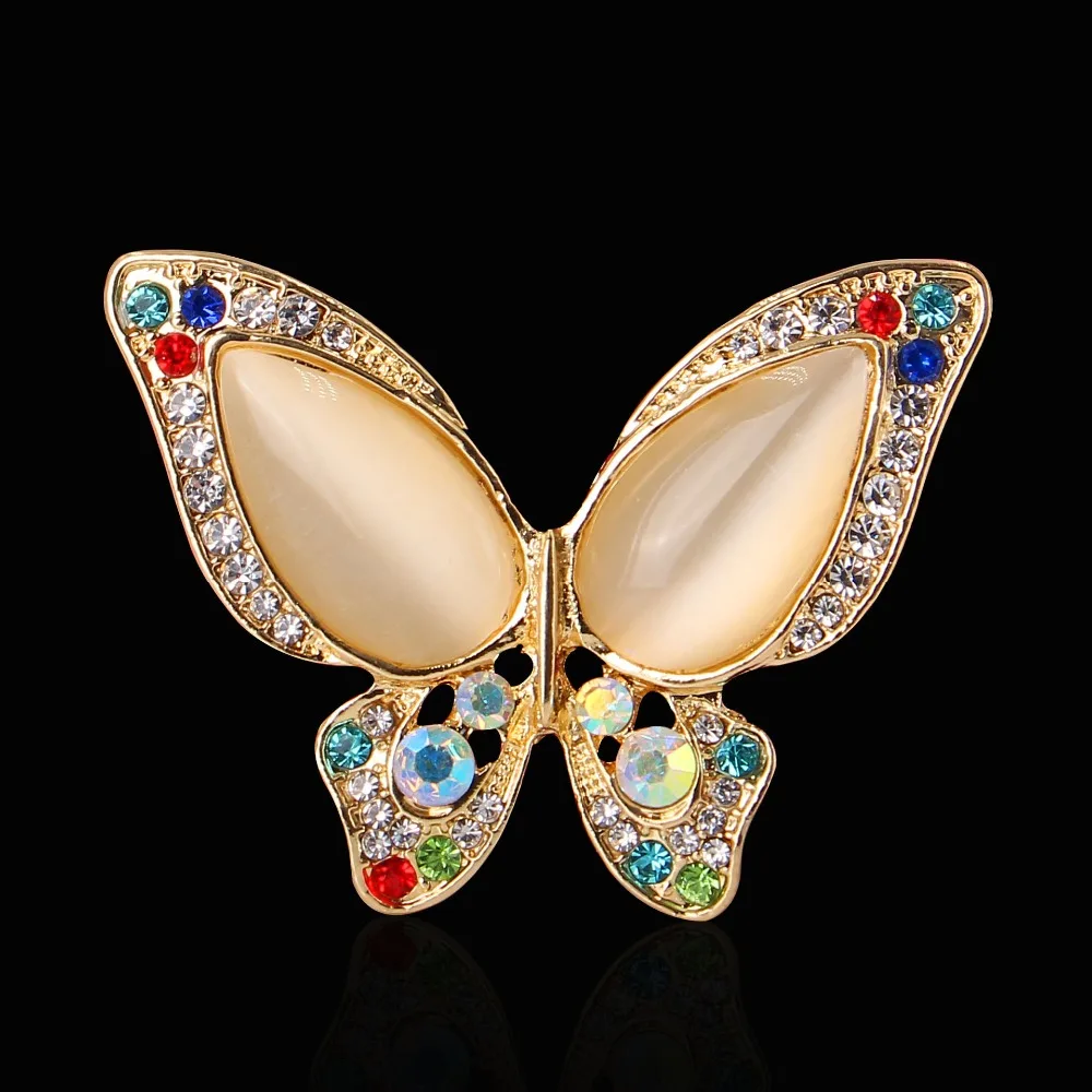 DIEZI-دبابيس على شكل زهرة اليعسوب للنساء ، دبابيس فاخرة من الكريستال الذهبي ، نمط أوراق اليعسوب ، للزفاف والحفلات ، بروش لباقة الزفاف ، أحجار الراين #5