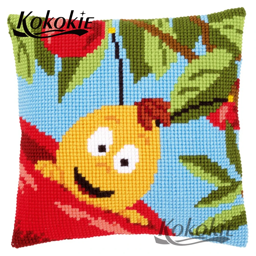 DIY cushion mat honeybee throw pillow case handicraft embroidery and cross stitch kits pillow fabric embroider needlework kits