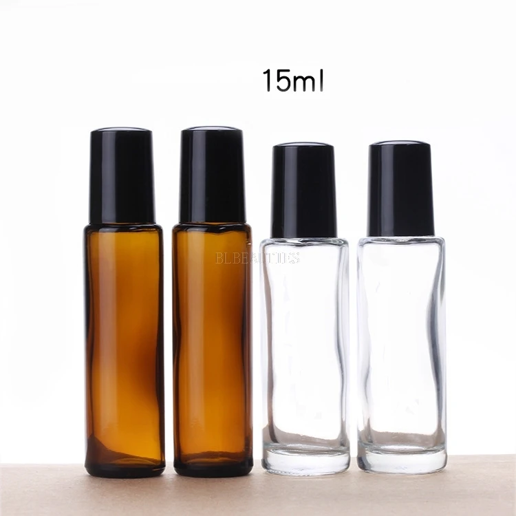 

10ml 15ml Clear Amber Roll On Roller Bottle for Essential Oils Refillable Perfume Bottle Deodorant Containers 1000pcs/Lot