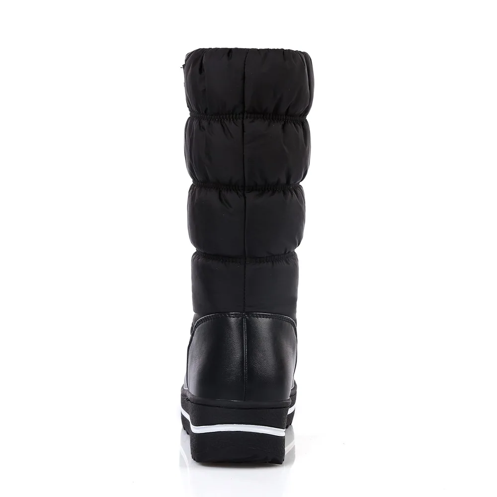 MORAZORA Plus size 35-44 new snow boots women warm cotton down shoes waterproof boots fur platform mid calf boots black