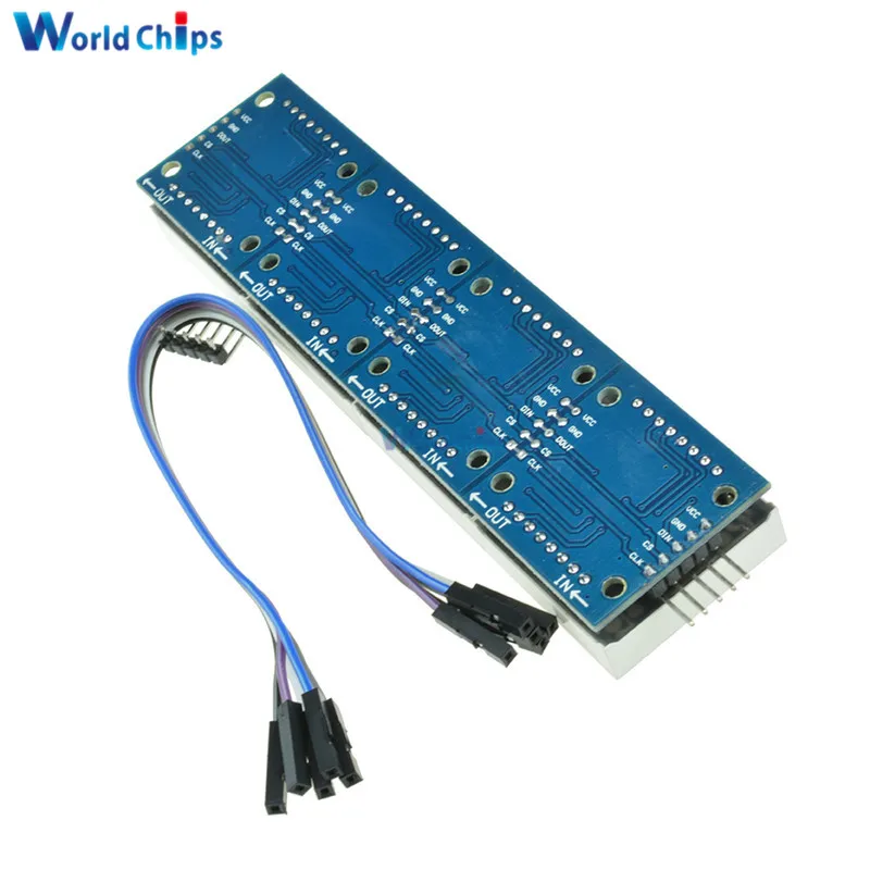 MAX7219 LED Microcontroller 4 In 1 Display With 5P Line Dot Matrix Control Module for Arduino 8 x 8 Dot 5V Common Cathode image 6