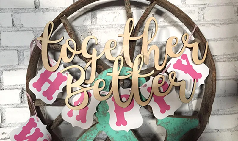 2pcs/lot Chair Signs for Wedding - Better Together Wood Wedding Sings for Reception Wood Letter Wedding Decoartion Supplies