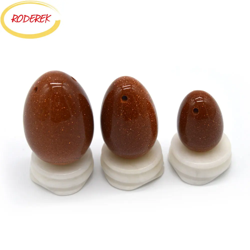 Drilled Jade Yoni Eggs Set For Kegel Jade Egg For Body Massager Natural Stone Massager For Vaginal Exercise