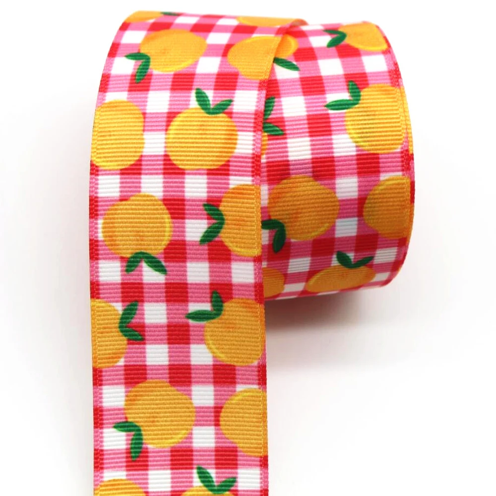 10 Yards 38MM Pineapple/Strawberry/Cherry/fruit Cartoon Ribbon DIY Handmade Material Headdress Cake Grosgrain Tape