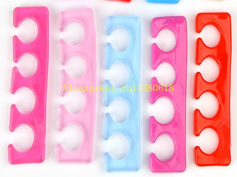 200pcs/lot Fast shipping Silicone Toe Separator Finger Spacer For Nail art Nail Tools Flexible Soft Silica Toe Separators