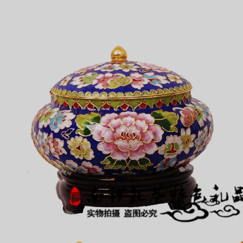 Old Beijing authentic Cloisonne wash pot 6 inch enamel silk jar  home furnishing business