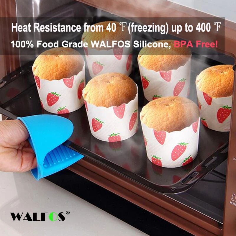 WALFOS Silicone Anti-Scalding Oven Gloves Mitts Potholder Kitchen BBQ Gloves Tray Pot Dish Bowl Holder Oven Handschoen Hand Clip