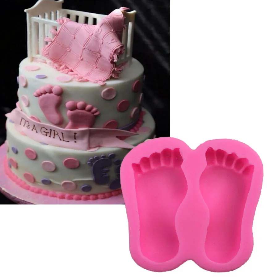 1PCS Foot Shape Food Grade Silicone Soap, Chocolate, Cake Silicone Cake Molds, Fondant Cake Decorate E634