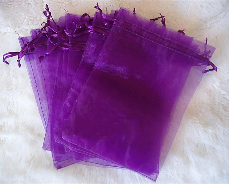 

13*18cm 2000pcs Organza Bag christmas Dark purple Drawstring bag jewelry packaging bags for gift/candy/wedding/party Yarn bag