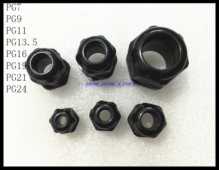 15pcs/Lot  PG24  Black Waterproof Connector Gland Dia. 15-22mm Cable Brand New