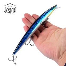 Meilleure vente 1 pièces 18 cm 24g grand poisson long méné pêche en mer leurre appât 3D yeux crochets forts leurres pour la pêche en mer