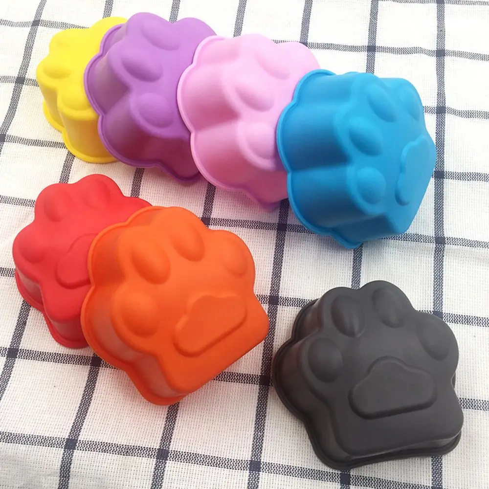 2/3PCS New Cat Paw Print Bakeware Silicone Mould Chocolate Cookie Candy Soap Resin Wax Mold Cake Decorating Tools random color