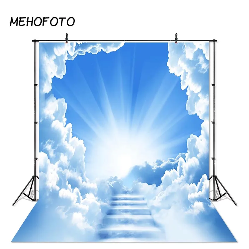 

Heaven Backdrop Newborn Church Baptism Photography Background White Clouds Sky Backdrops Photobooth Photo Studio Props