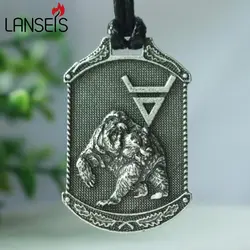 1pcs lanseis dropshipping viking Veles symbol.Weles.Slavic bear pendant norse men necklace  wealth talisman jewelry