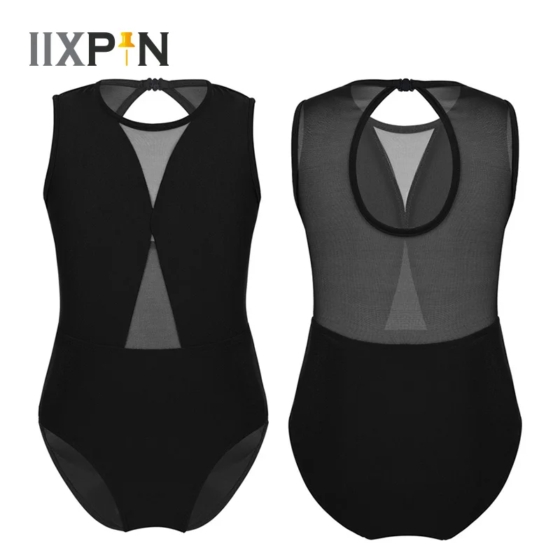 IIXPIN เด็ก Body บัลเล่ต์ leotard Ballerina PARTY ตาข่าย Keyhole กลับเต้นรำสาวบัลเล่ต์ยิมนาสติก Leotard Jumpsuit