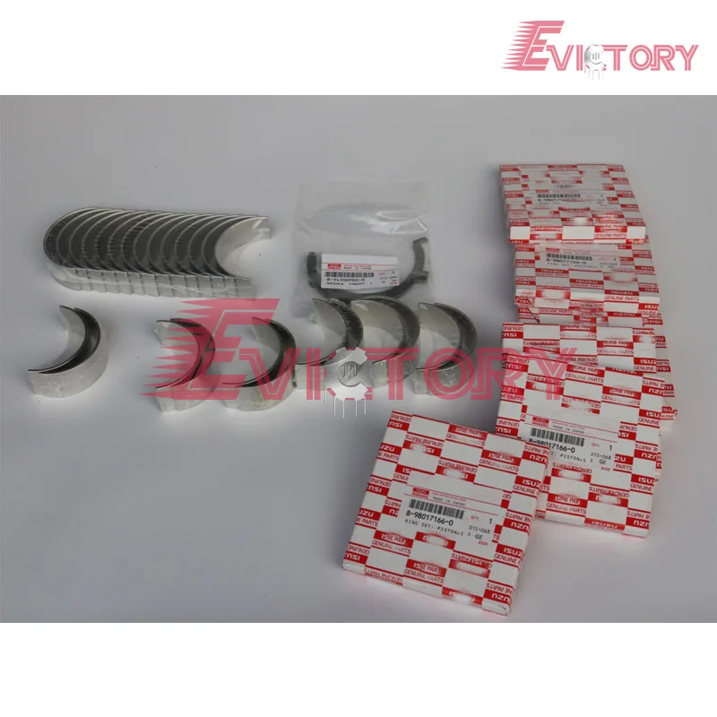 For Isuzu  6HK1 6HK1X Piston ring  main crankshaft & con rod bearing and compelete gasket kit