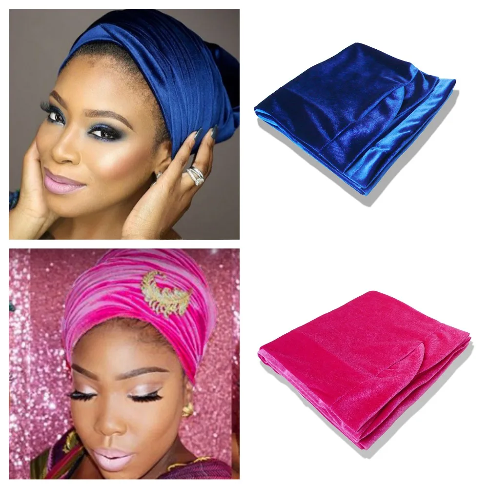 

2019 NEW women Luxury velvet long scarf Turban hijab hat Head Wrap Extra Long tube indian Headwrap Scarf Tie