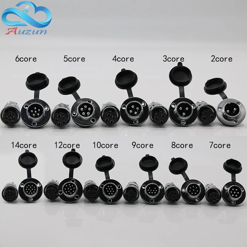 1 PCS Air outlet connector Copper plating silver GX20 Circular flange 2.3.4.5.6.7.8.9.10.12.14core