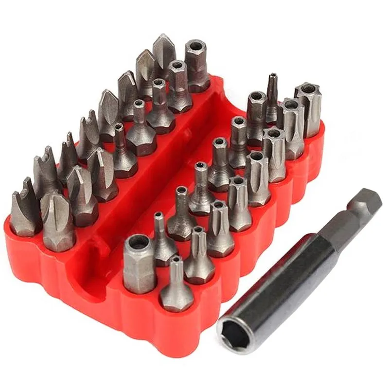 33 stücke Sicherheit Tamper Proof Bit Torx Hex Star Spanner Tri Flügel Spanner Screwdrive Magnetische Bit Halter Schraube Fahrer Bits VEN43T5