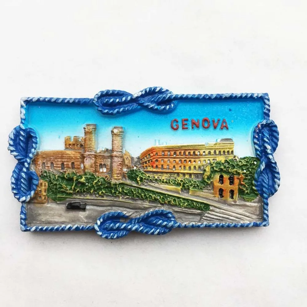 BABELEMI Resin 3D Genova Genoa, Italy Tourism Souvenir Refrigerator Magnets Decorative Fridge Magnet Home Decor