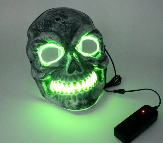 

New Night Party Cosplay Lighting Grimace Mask LED Light Flashing Skull Mask Skeleton Halloween Rave Party Favor Cosplay Supplies