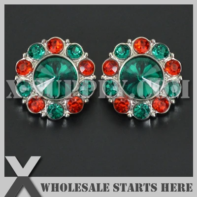 Color Option: RB1006AM #35~#51 Christmas/Halloween/Flag Acrylic Rhinestone Button