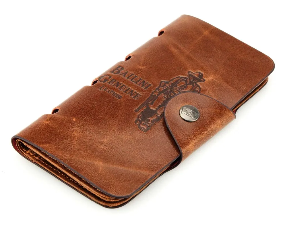 ZENTEII Split Leather Long Wallet Card Case