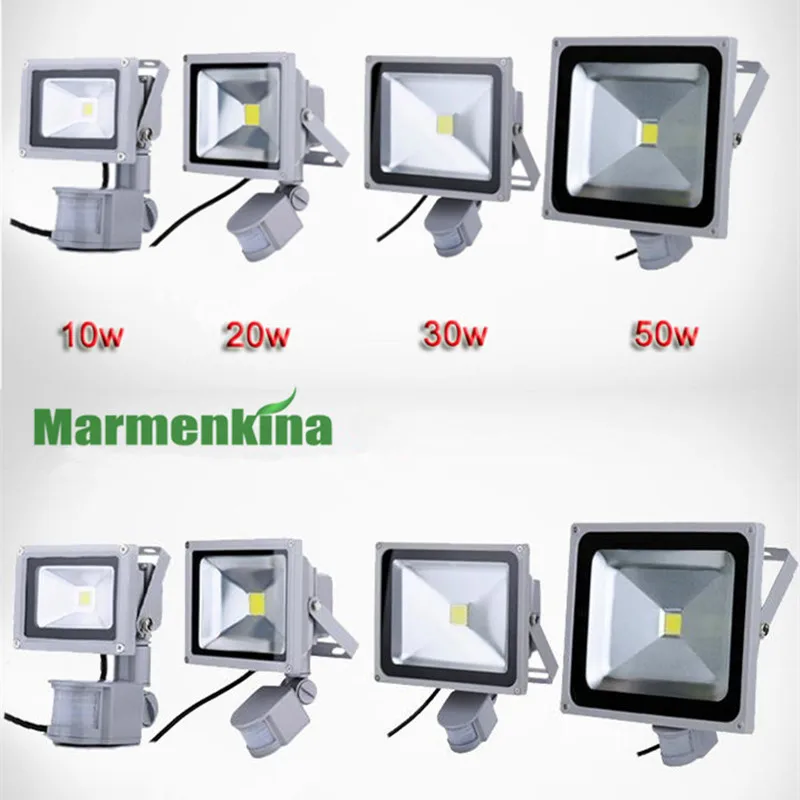 

LED Flood Light 10W 20W 30W 50W Street Spotlight Outdoor PIR Motion Sensor Waterproof IP65 Projector flood Lamp AC110-240V