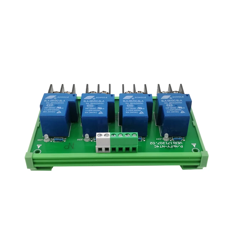 4 Channel 1 SPST-NO SLA-05VDC-SL-A(T90) 5VDC Coil Voltage DIN Rail Mount Interface Relay Module