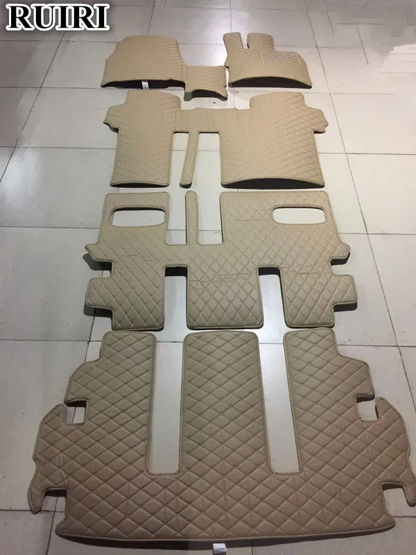 Custom special car floor mats + trunk mat for Right Hand Drive Mitsubishi Delica D5 7 8 seats 2019-2007 waterproof carpets rugs