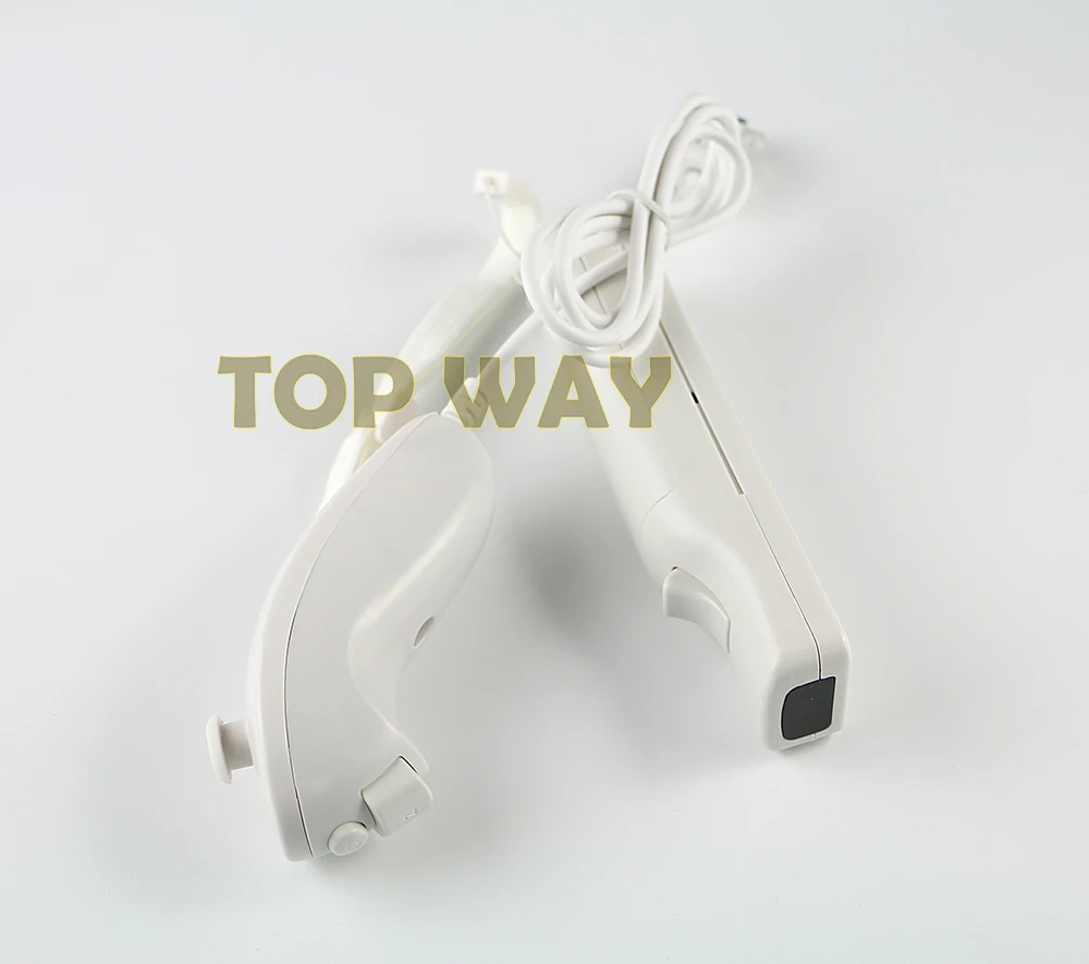 1set New Wired computer game controller left right PC gamepad case with Nunchucks double shock for wii