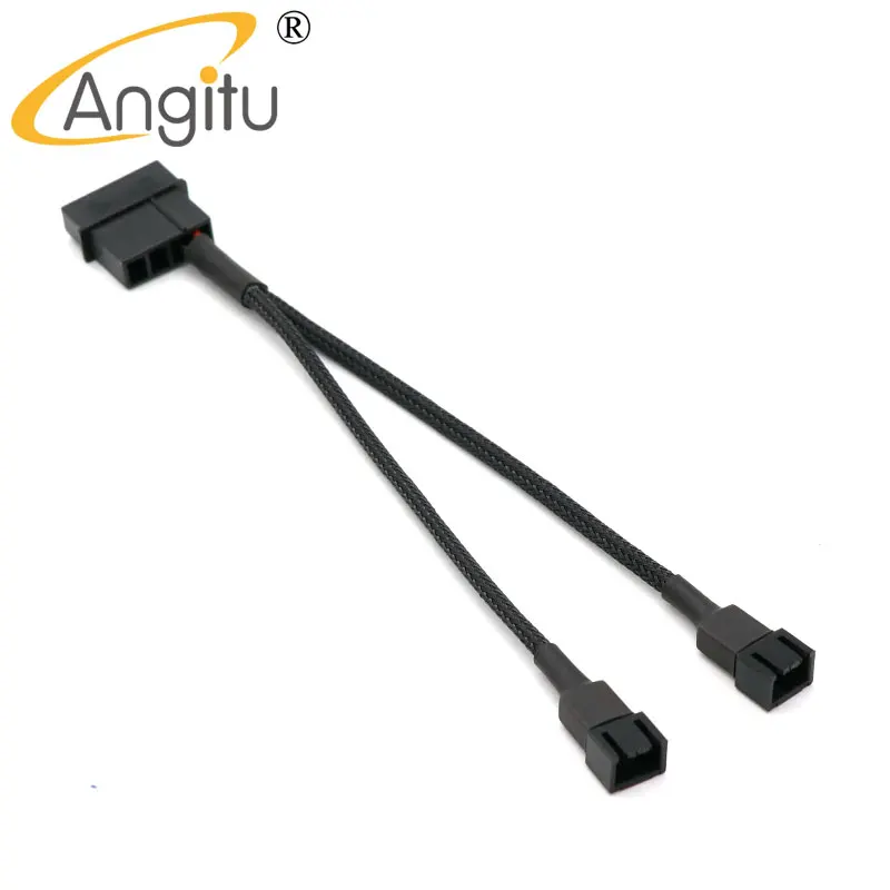 Angitu 12V 4Pin Molex zu Fan 3Pin 4Pin Power Adapter Kabel-2Way UL 1007 22AWG