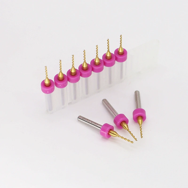 Hangxin 0.6-1.5 Mm Karbit PCB Bor Bit Set 10 Pcs Logam Pengeboran Cutter CNC Router Pengeboran Woodworking Alat bor