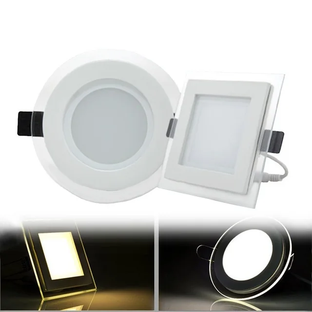 

LED Panel Light Round Glass Panel Downlight 6W 9W 12W 18W Ceiling Recessed Lights SMD 5630 LED Paine Lamps AC85-265V