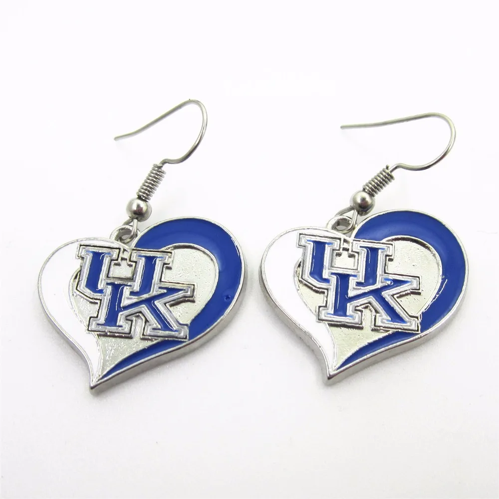 Custom 5pair/lot Heart Charm USA Sports Earrings UK Earrings Charms Jewelry Sport Fan Earring