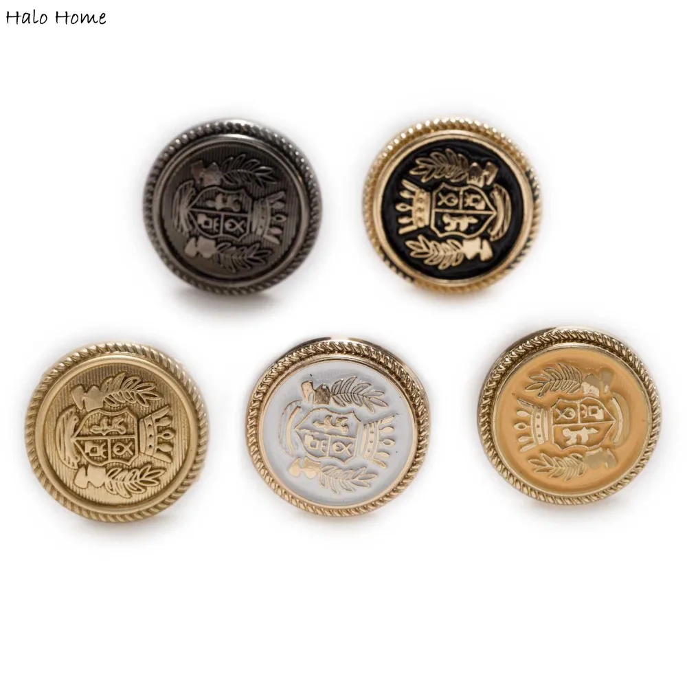 5pcs Round Carved Badge Enamel Metal Buttons Sewing Scrapbook Jacket Blazer Sweaters Gifts Crafts Handwork Clothing 15-25mm