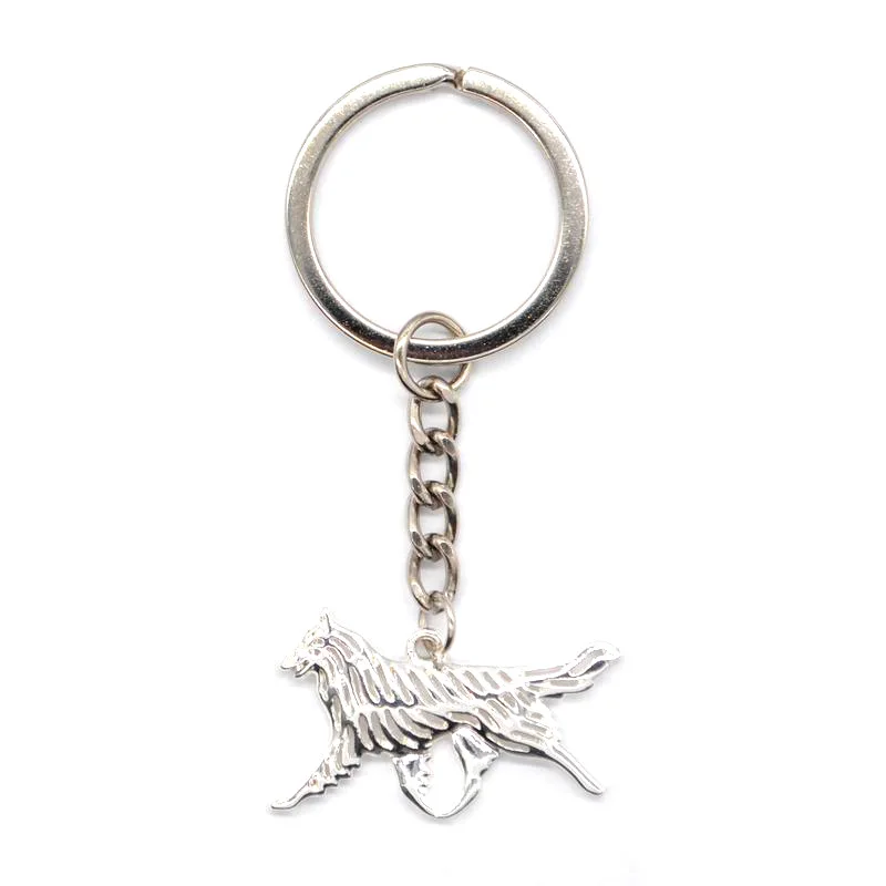 Women's Alloy Movement Dog Key Chains Men Belgian Groenendael Tervuren Key Bag Holders Chains