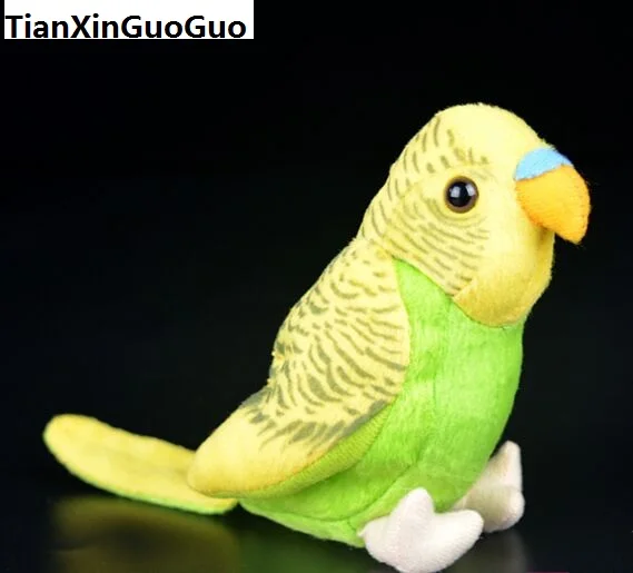 

about 12cm small Budgie yellow parrot bird plush toy soft doll baby toy birthday gift w0905