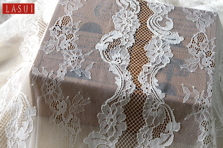 LASUI  1.5m*3 m Eyelash lace Luxury line lace fabric good quality hand DIY clothing  wedding dress high - grade cord bone lace