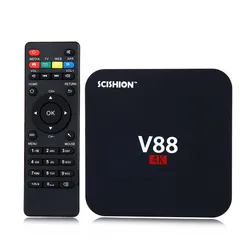 Set Top Box V88 4K Android 10 Smart TV Box Rockchip 1G RAM 8G ROM Quad Core 4 USB WiFi Full Loaded 1.5GHZ HD Media Player